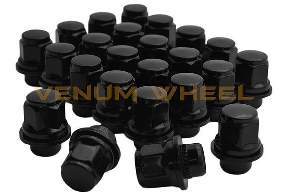 24 Pc Black Toyota Oem Mag Seat Lug Nuts 12x1.5 1.45