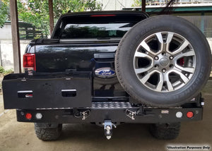 REAR BAR - ISUZU DMAX 2012-19 WITH SINGLE WHEEL CARRIER & DUAL JERRY CAN HOLDER (BW80-4139)