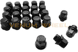 24 Pc Black Toyota Oem Mag Seat Lug Nuts 12x1.5 1.45" Tall 6 Lug