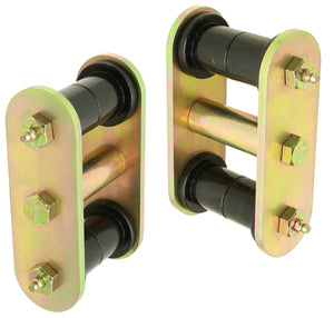 RockJock HD Leaf Spring Shackles, YJ Front, Incl. Urethane Bushings, HD Greasable Bolts, Pair