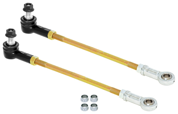 RockJock Adjustable Sway Bar End Link Kit for JT Rear (12 1/2 in. Long Rods, Sealed Rod Ends, Thru-Bolt Heims, Jam Nuts, Misalignment Spacers, pair)